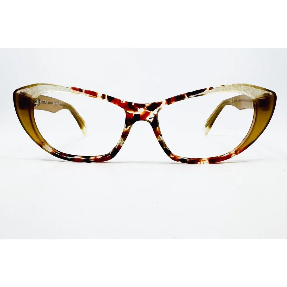 SEE Eyeglasses Womens Brown Tortoise Cat Eye Frames Italy 55-15-140